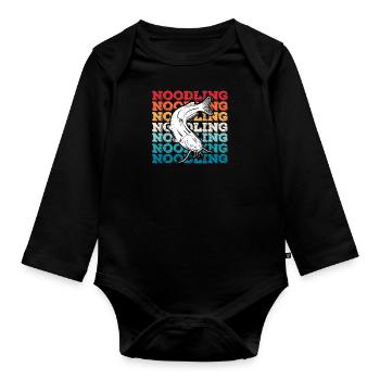 Noodler Catfish Noodling Expert Flathead Fish - Organic Longsleeve Baby Bodysuit - black - Front