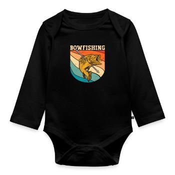 Bogenfischer Bowfishing Bogenjäger Bogenfischen - Baby Bio-Langarm-Body - Schwarz - Vorne