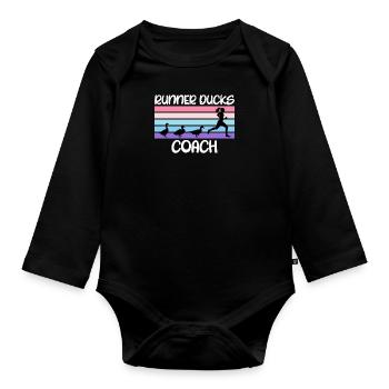 Ducks Runner Ducks Coach Duck Lover Shirt - Organic Longsleeve Baby Bodysuit - black - Front