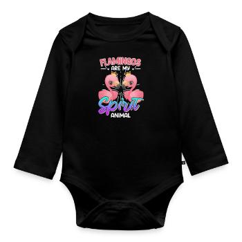 Les flamants roses sont mon animal spirituel Flamants roses Femmes - Body Bébé bio manches longues - noir - Devant
