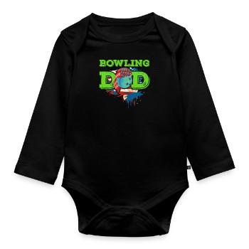 Bowling Dad Bowlingspieler Papa Bowling Männer - Baby Bio-Langarm-Body - Schwarz - Vorne