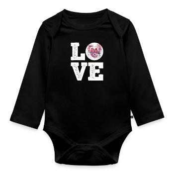 LOVE Zebra Finches Bird Lovers Bird Lovers - Organic Longsleeve Baby Bodysuit - black - Front