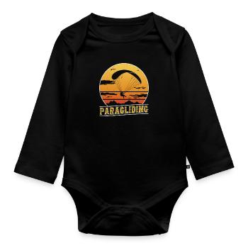 Paragliding, paragliding, sport flying - Organic Longsleeve Baby Bodysuit - black - Front