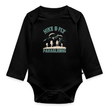 Hike and Fly Paragliding Paragliders - Organic Longsleeve Baby Bodysuit - black - Front