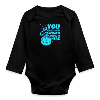 Magnetangler You never know what´s down here - Baby Bio-Langarm-Body - Schwarz - Vorne