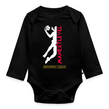 Basketball Legend - Baby Bio-Langarm-Body - Schwarz - Vorne