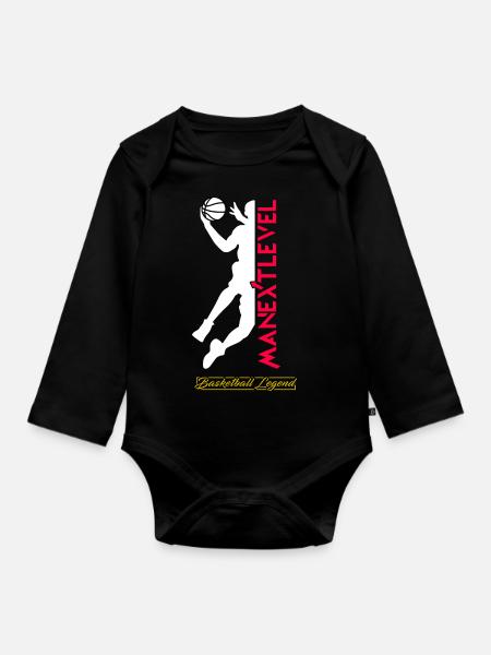 Basketball Legend - Baby Bio-Langarm-Body - Schwarz