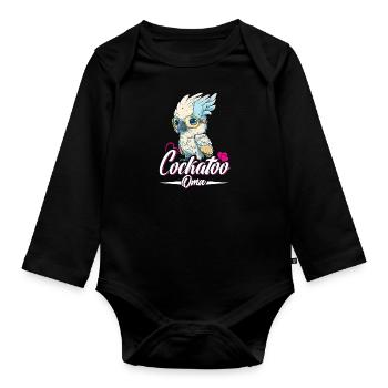 Cockatoo Grandma Bird Lover Parrot Women - Organic Longsleeve Baby Bodysuit - black - Front