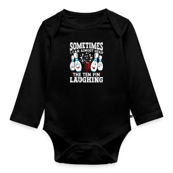 Bowling drôle parfois les dix quilles riant - Body Bébé bio manches longues - noir - Devant
