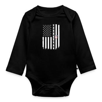 Balkan Croatia Holiday Travel Croatian Saying - Organic Longsleeve Baby Bodysuit - black - Front