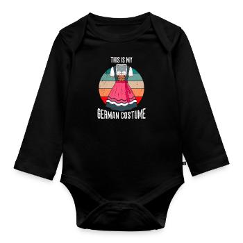 Dirndl Ceci est mon costume allemand Trachten Shirt - Body Bébé bio manches longues - noir - Devant