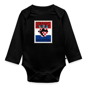 Croatia flag Adriatic Zagreb Croatian flag - Organic Longsleeve Baby Bodysuit - black - Front