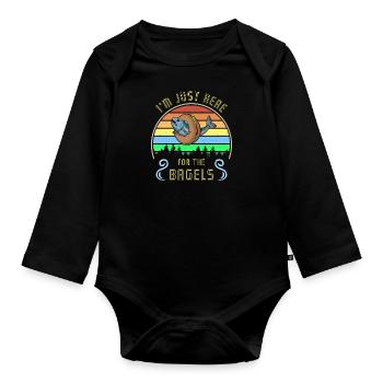 Israel dish kosher salmon on bagel verdict - Organic Longsleeve Baby Bodysuit - black - Front