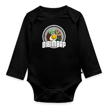 Bibimbap Kimchi Spicy Roasted Korea Cuisine - Organic Longsleeve Baby Bodysuit - black - Front