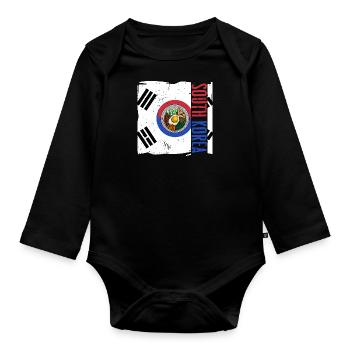 Bibimbap Dish Asia Korea Kimchi Eggs - Organic Longsleeve Baby Bodysuit - black - Front
