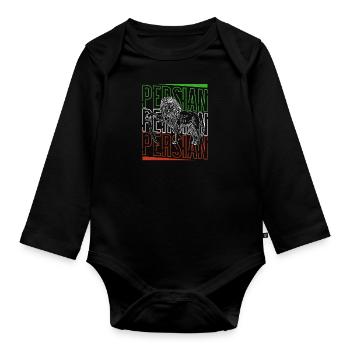 Persia Iran History Lion Iran Gift - Organic Longsleeve Baby Bodysuit - black - Front