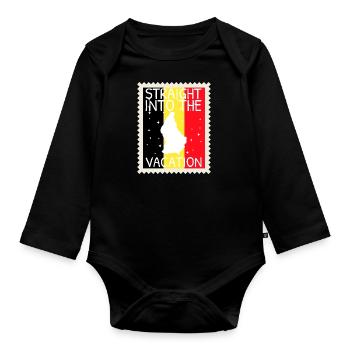 Belgium Flag Vintage Belgian Flag Distressed Look - Organic Longsleeve Baby Bodysuit - black - Front