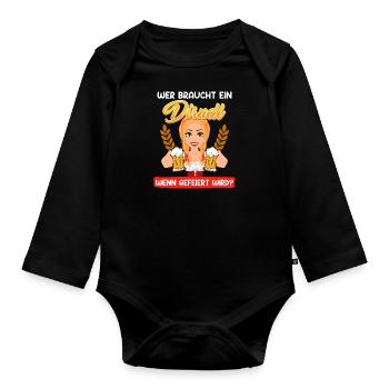 Qui a besoin d’une chemise traditionnelle dirndl - Body Bébé bio manches longues - noir - Devant