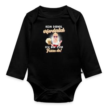 Pas besoin de dirndl pour célébrer - Body Bébé bio manches longues - noir - Devant