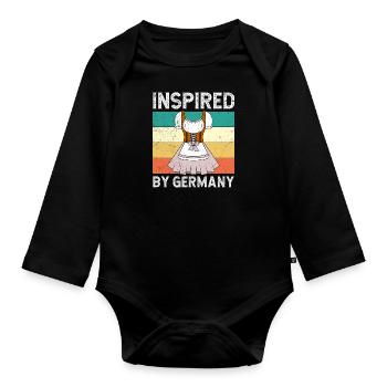 Dirndl Shirt Inspired by Germany Bayerische - Baby Bio-Langarm-Body - Schwarz - Vorne