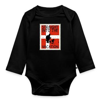Drapeau du Danemark Scandinavie Drapeau du Danemark Voyage - Body Bébé bio manches longues - noir - Devant