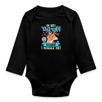 In my Dirndl Kumm i Nimma Nei - Baby Bio-Langarm-Body - Schwarz - Vorne