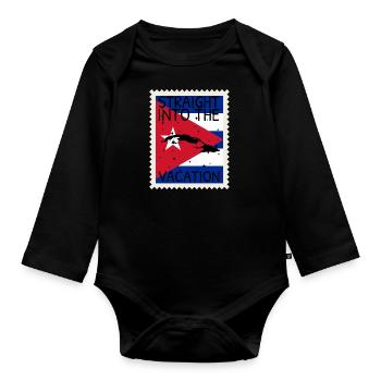 Kuba Flagge Karibik Urlaub Cuba Reise Havanna - Baby Bio-Langarm-Body - Schwarz - Vorne