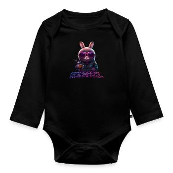 Ski Bunny Ski Bunny Skieur Lapin de ski femme - Body Bébé bio manches longues - noir - Devant