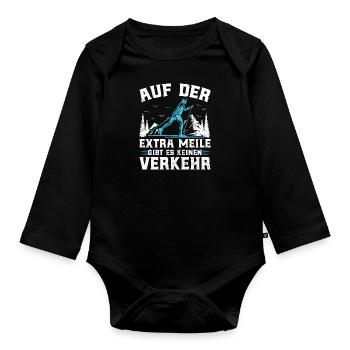 Ski Touring Auf der Extra Meile kein Verkehr - Baby Bio-Langarm-Body - Schwarz - Vorne