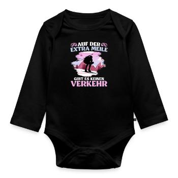 Skibergsteigen Auf der Extra Meile Kein Verkehr - Baby Bio-Langarm-Body - Schwarz - Vorne