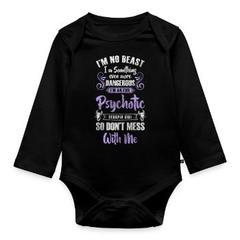 Zodiac sign Scorpio Stars characteristics - Organic Longsleeve Baby Bodysuit - black - Front
