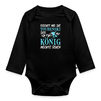 Ski Touring Reichet mir die Tourenski - Baby Bio-Langarm-Body - Schwarz - Vorne