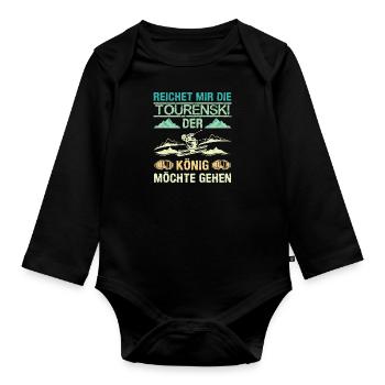 Ski Touring Reichet mir die Tourenski - Baby Bio-Langarm-Body - Schwarz - Vorne