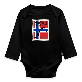 Drapeau de la Norvège Scandinavie Drapeau norvégien - Body Bébé bio manches longues - noir - Devant