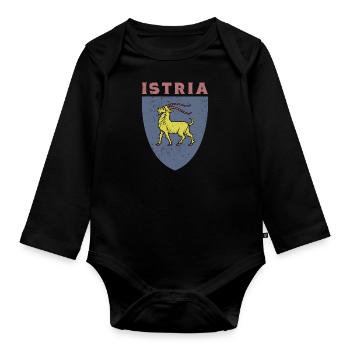 Istrien Flagge Hrvatska Balkan Kroatien Reise Urla - Baby Bio-Langarm-Body - Schwarz - Vorne