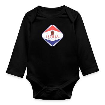 Istrien Hrvatska Kroatien Balkan Reise Urlaub Flag - Baby Bio-Langarm-Body - Schwarz - Vorne