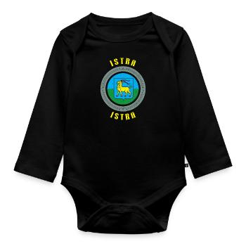 Istrien Mirma Pazin Slowenien Balkan Reise Urlaub - Baby Bio-Langarm-Body - Schwarz - Vorne