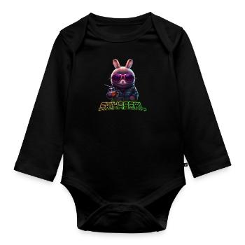 Ski Bunny Ski Bunny Skieur Lapin de ski femme - Body Bébé bio manches longues - noir - Devant