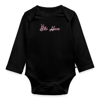 Ski Bunny Cool Skiing Women Après Party - Organic Longsleeve Baby Bodysuit - black - Front