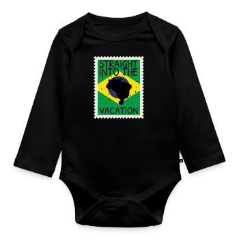 Drapeau du Brésil Drapeau de l’Amérique du Sud - Body Bébé bio manches longues - noir - Devant