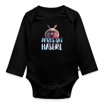 Apres Ski Haserl Ski Party Shirt Frauen Skihasen - Baby Bio-Langarm-Body - Schwarz - Vorne