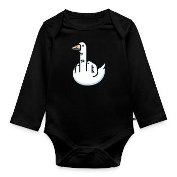Gänse Finger - Baby Bio-Langarm-Body - Schwarz - Vorne