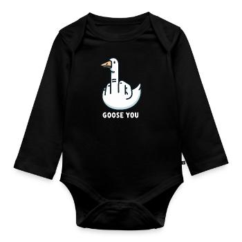 Goose Finger - Organic Longsleeve Baby Bodysuit - black - Front