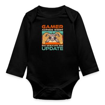 Gamer Altern nicht Sie erhalten ein Update B-Day - Baby Bio-Langarm-Body - Schwarz - Vorne