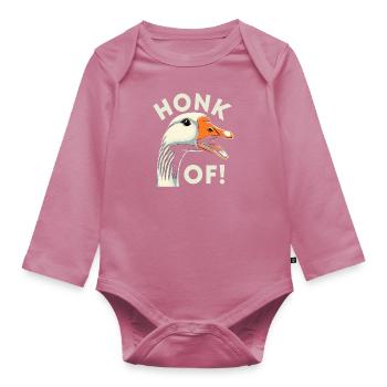 Honk Off – Gänse Meme - Baby Bio-Langarm-Body - Mauve - Vorne