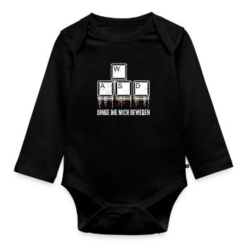 PC Video Gamer Dinge die Mich Bewegen Video Spiele - Baby Bio-Langarm-Body - Schwarz - Vorne