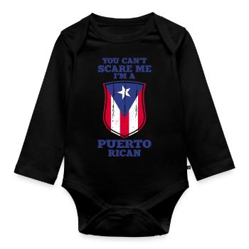 Puerto Rico Flagge | Puerto Ricaner Geschenkideen - Baby Bio-Langarm-Body - Schwarz - Vorne