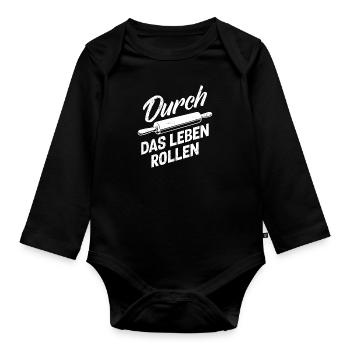 Bäcker Durch das Leben Rollen Backliebhaber - Baby Bio-Langarm-Body - Schwarz - Vorne