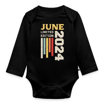 June 2024 - Birthday gift June 2024 June - Organic Longsleeve Baby Bodysuit - black - Front