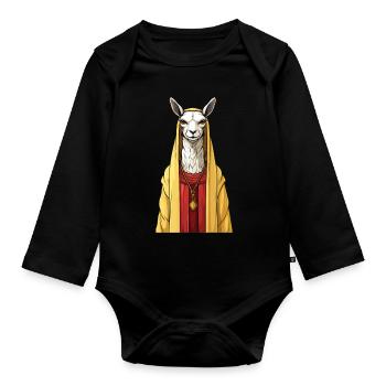 Lama chrétien chrétien - Body Bébé bio manches longues - noir - Devant